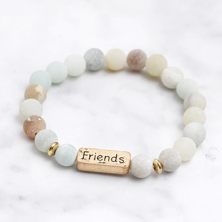 Olivenorma Natural Gemstone Friends Engraving Bracelet - image 10