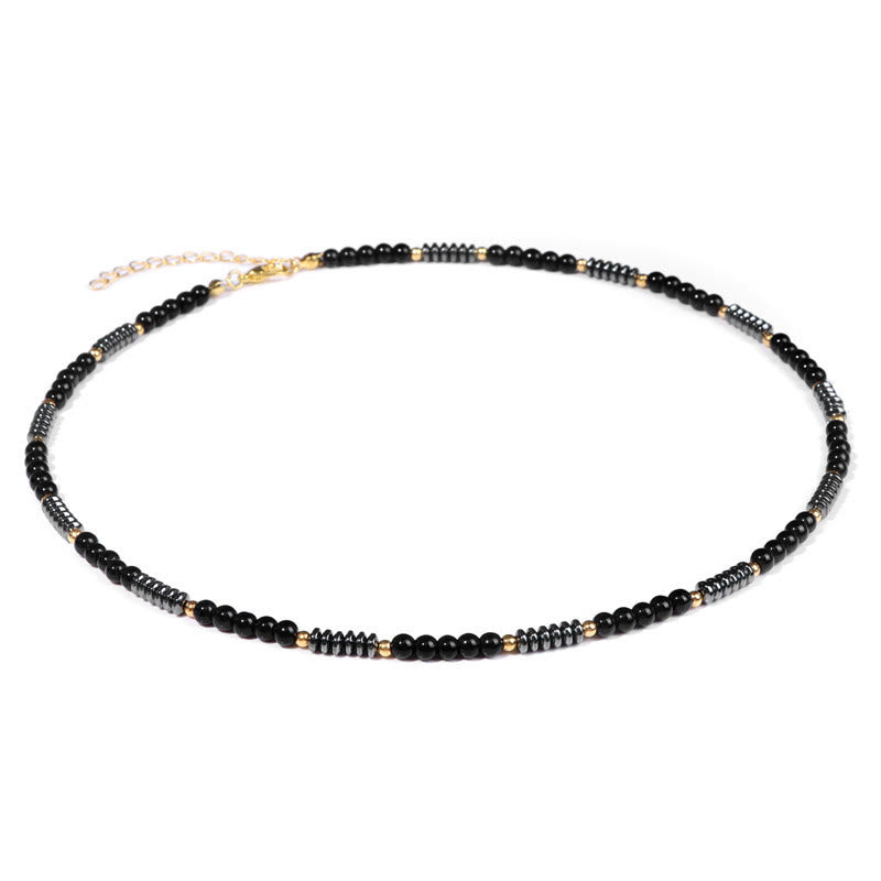 Olivenorma Gemstone & Hematite Necklace - Black Tourmaline&Hematite - image 2