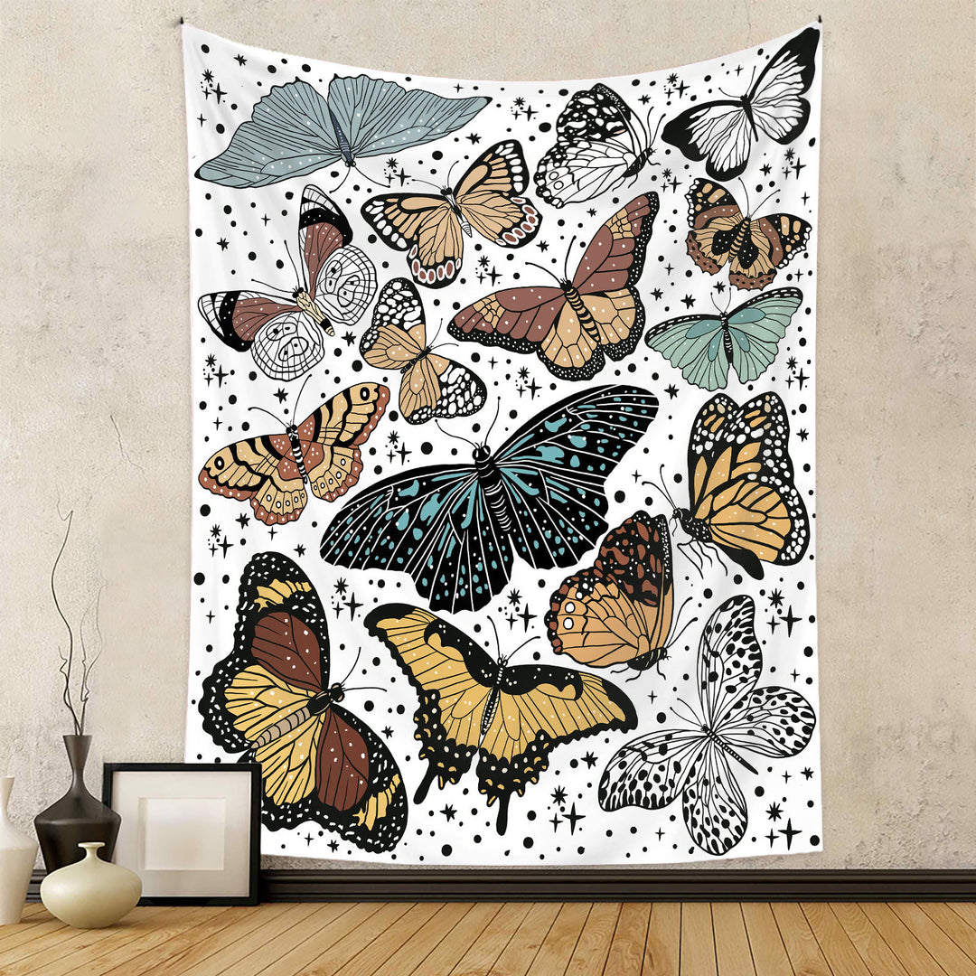 Olivenorma Moth Butterfly Black White Tapestry - 180*230cm - Flannel - Moths & Butterflies - image 9