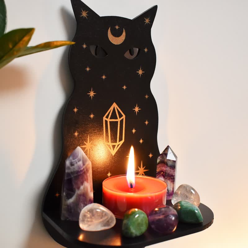 Olivenorma Celestial Cat Altar Crystal Shelf - image 1