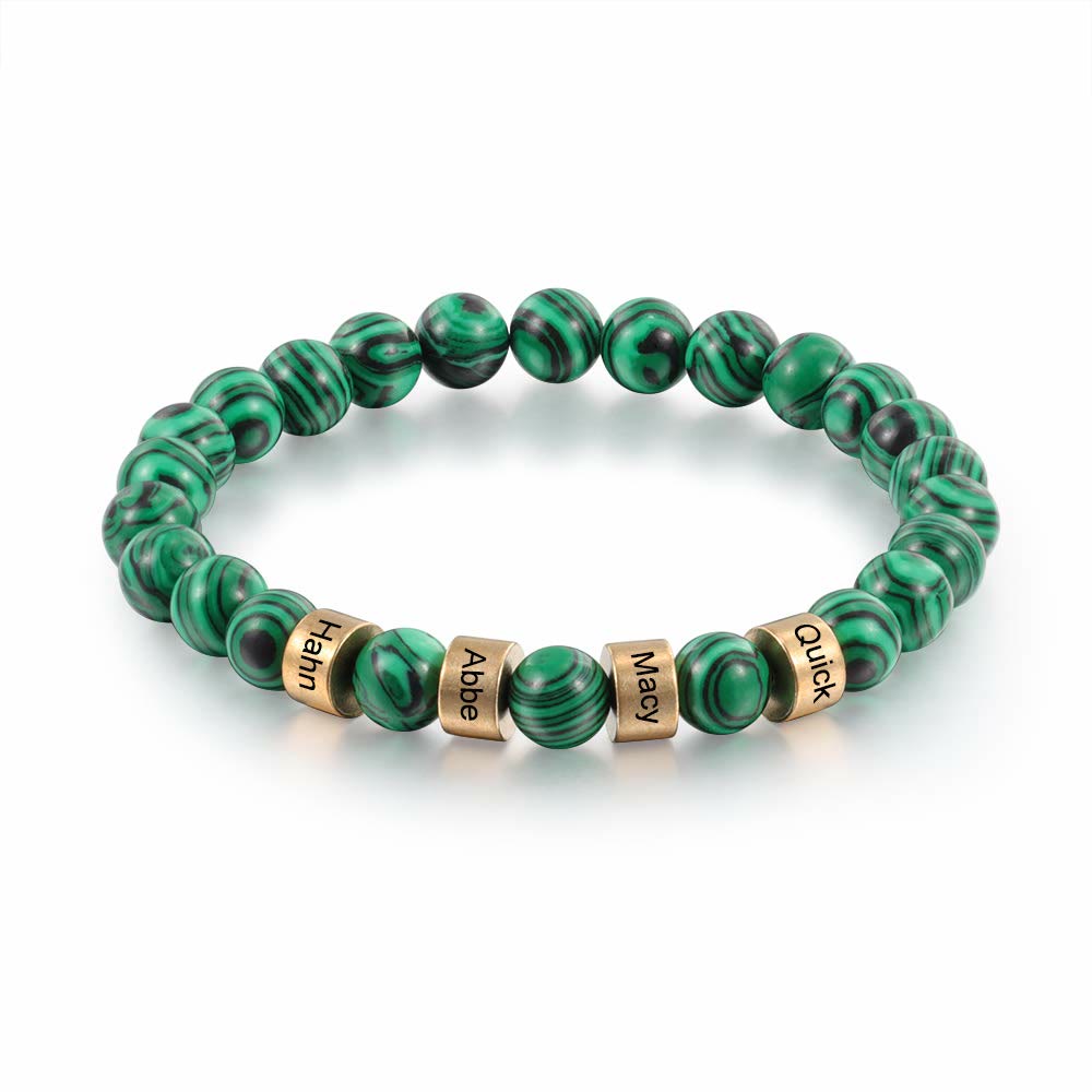 Olivenorma Natural Stone Engraving Personalized Beads Men Bracelet - image 11
