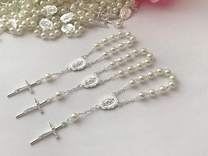 Olivenorma Pearl Heart Cross Bracelet - Pearl & Silver Lace - image 1