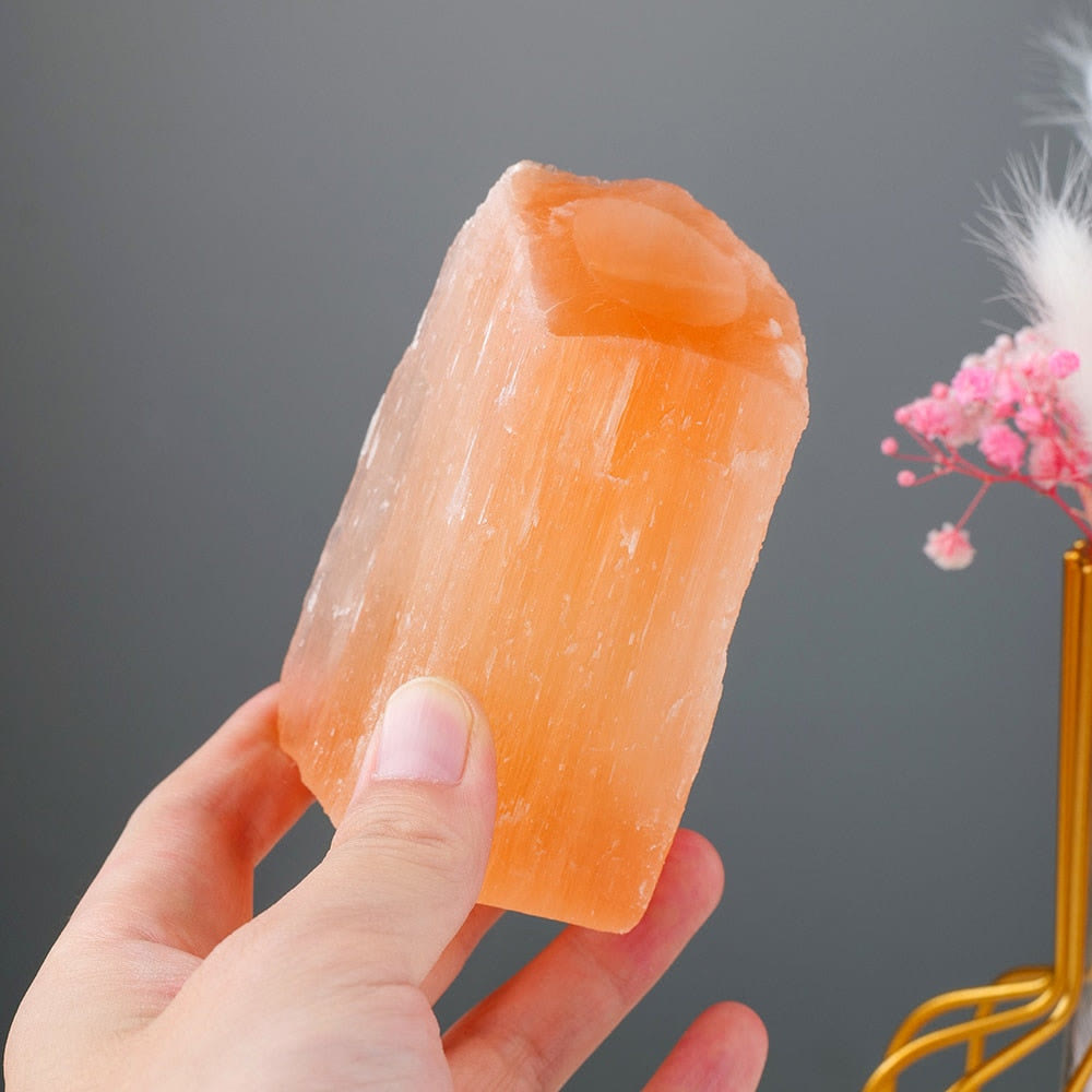 Olivenorma Orange Selenite Crystal Sphere Holder Gemstone Decoration - image 2