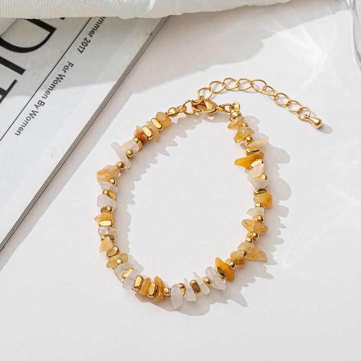 Olivenorma Natural Citrine Beaded Amethyst Gravel Necklace Bracelet - Citrine&Clear Crystal - Bracelet - image 2