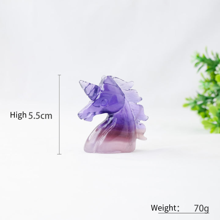 Olivenorma Natural Rainbow Fluorite Unicorn Gemstone Decoration - image 3