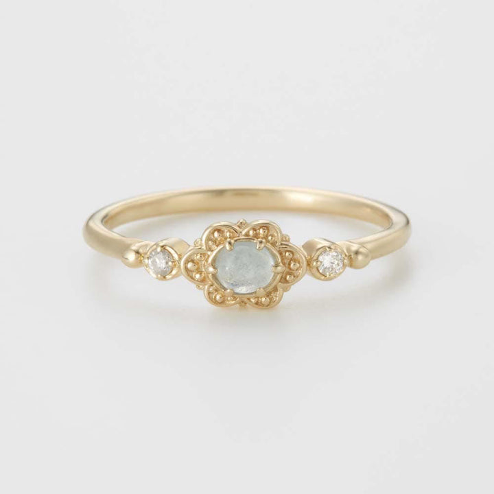 Olivenorma Vintage Natural Aquamarine Daisy Flowers Ring - Daisy Flowers&Horizontal - 8 - image 17