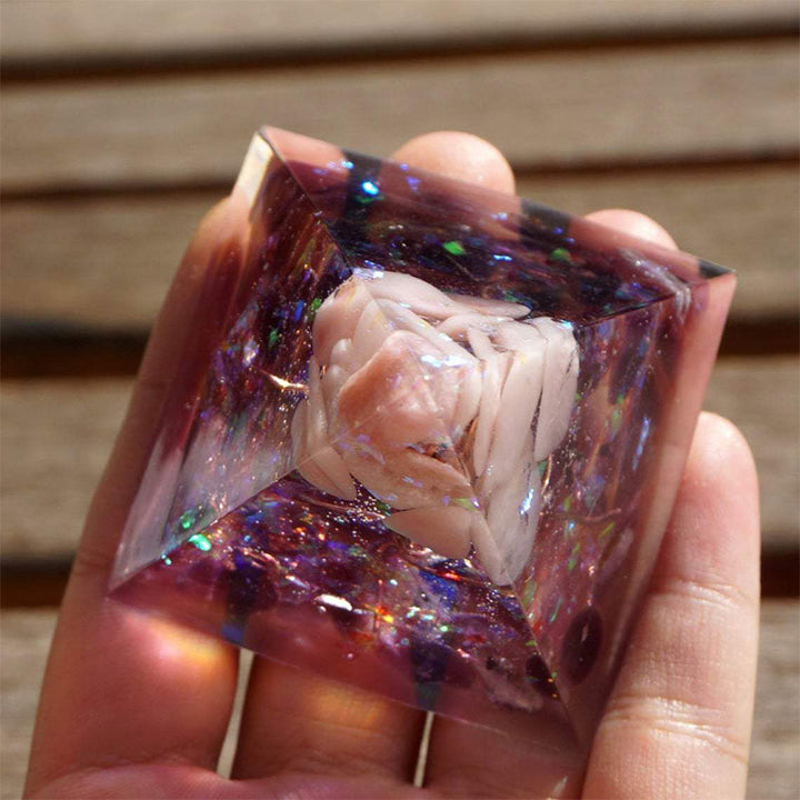 Olivenorma Tree Of Life Pink Opal With Amethyst Orgone Pyramid - image 5