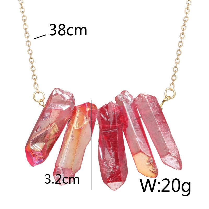 Olivenorma Natural Crystal Rough Mixed Color Crystal Pendant Necklace - image 6