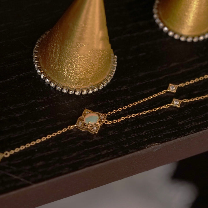 Olivenorma Vintage Petals Opal 14k Gold Necklace - image 7
