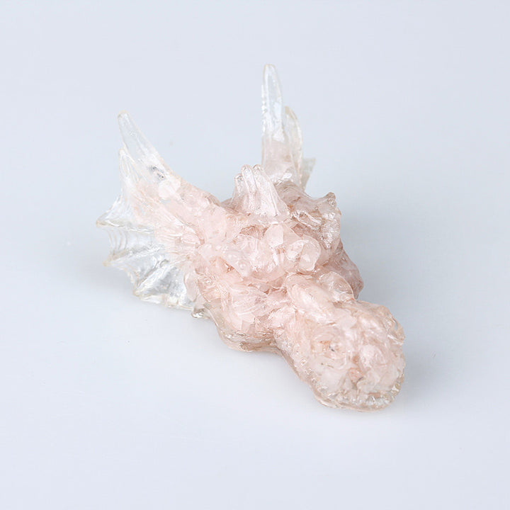 Olivenorma Natural Crystal Dragon Gemstone Decoration  - Rose Quartz - image 7