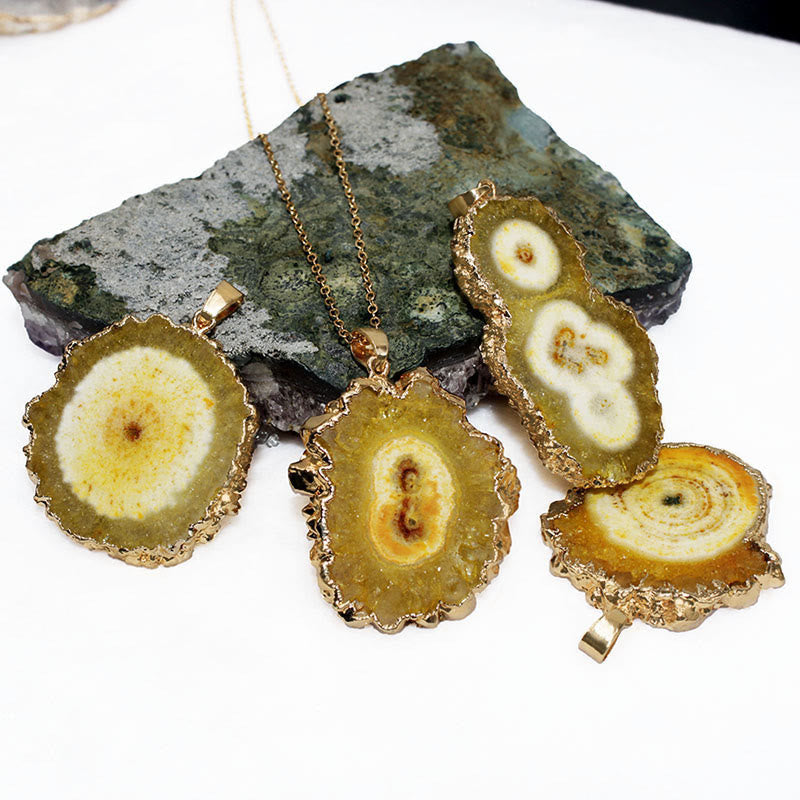 Olivenorma Natural Crystal Geode Pendant - Citrine - image 8