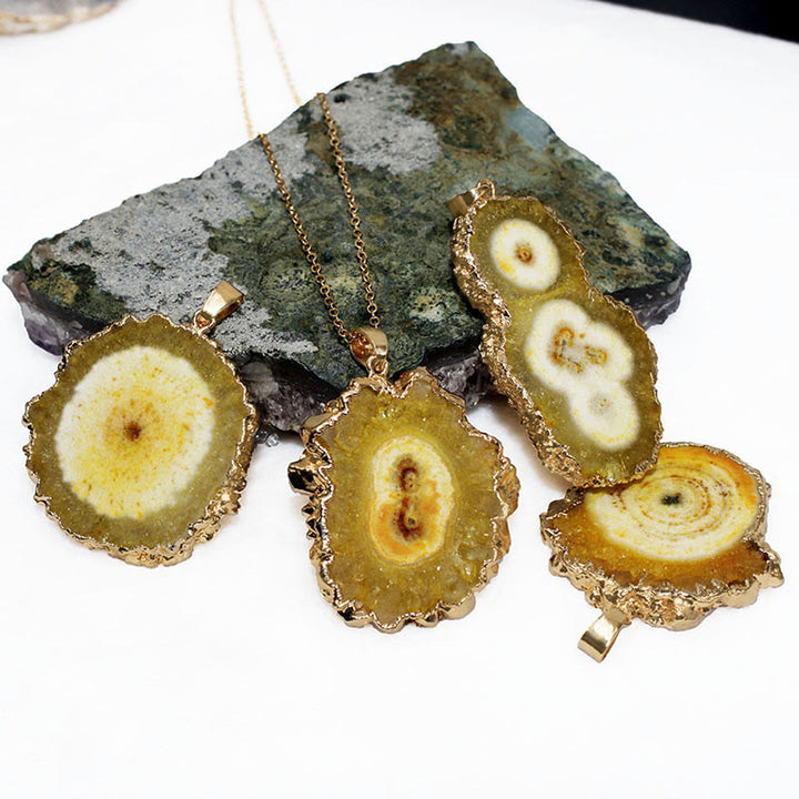 Olivenorma Natural Crystal Geode Pendant - Citrine - image 8