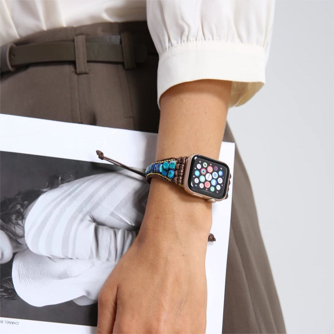 Olivenorma Blue Emperor Stone Apple Watch Strap Wrap Bracelet - image 1