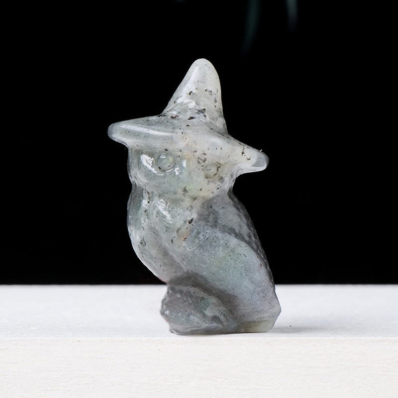 Olivenorma Halloween Crystal Owl Carving Gemstone Decoration - Labradorite - image 9