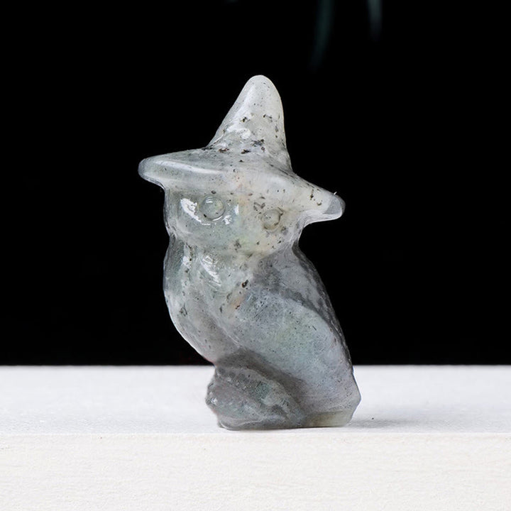Olivenorma Halloween Crystal Owl Carving Gemstone Decoration - Labradorite - image 9