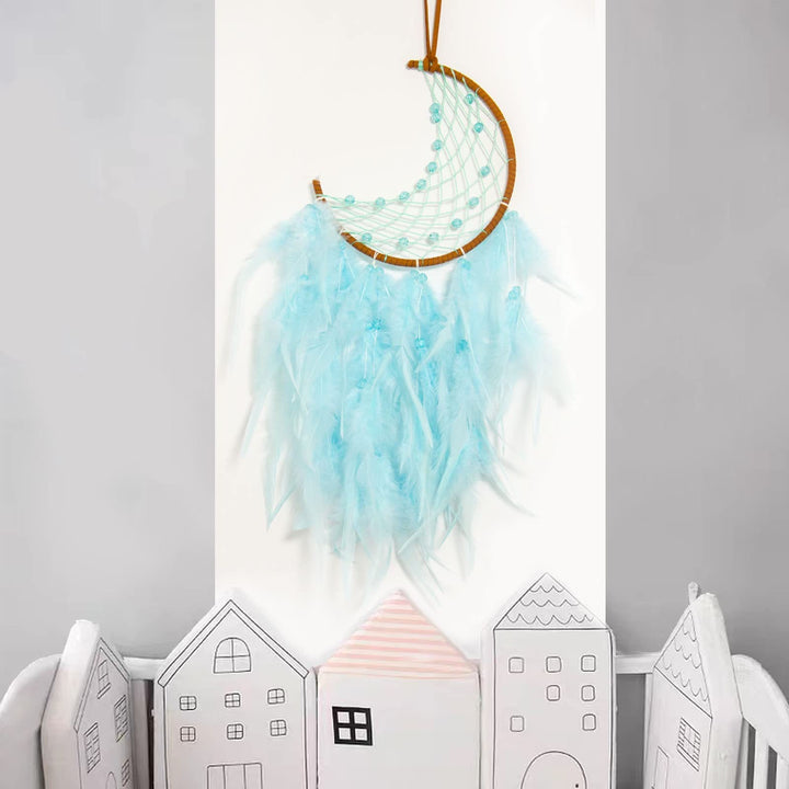 Olivenorma Handmade Beaded Turquoise Purple Jade Moon Dream Catcher - image 18