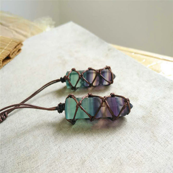 Olivenorma Natural Fluorite Hexagonal Prism Gemstone Necklace - image 5