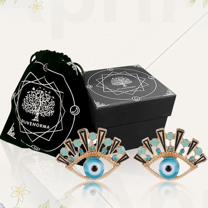 Olivenorma "Eye of Doom" - Sapphire Creative Peacock Earrings - image 6