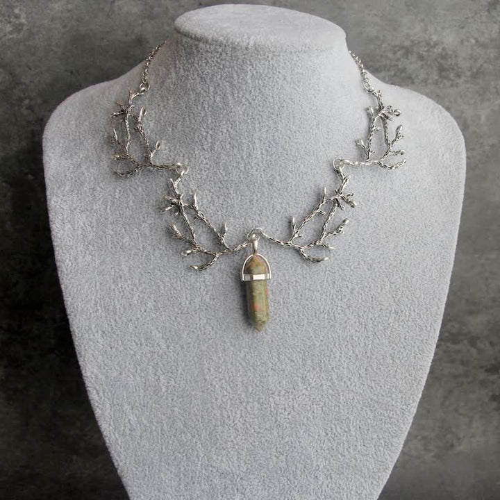 Olivenorma "The Light of Mantra" - Natural Crystal Hexagonal Necklace - Unakite - image 18