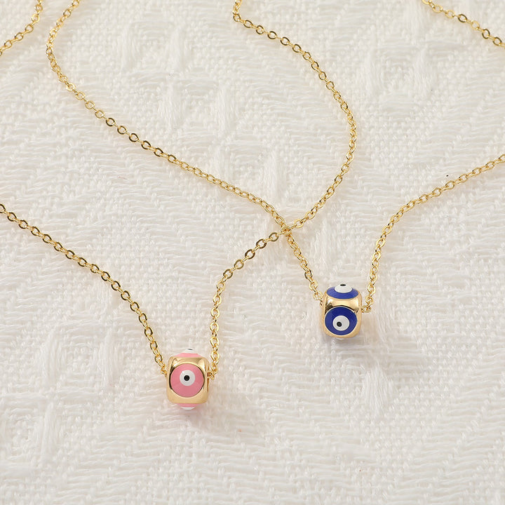 Olivenorma Oil Dripping Round Evil Eye Pendant Necklace - image 12