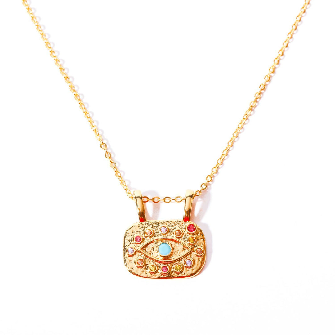Olivenorma Evil Eye Copper Gold Plated Zircon Necklace - Color Zircon&Evil Eye - image 2