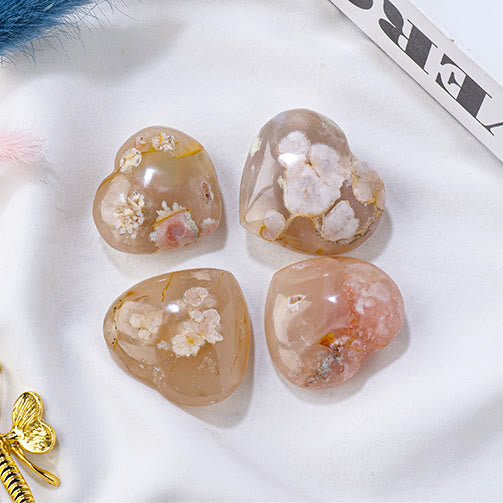 Olivenorma Cherry Blossom Agate Polished Play Stone Crystal Heart - image 5