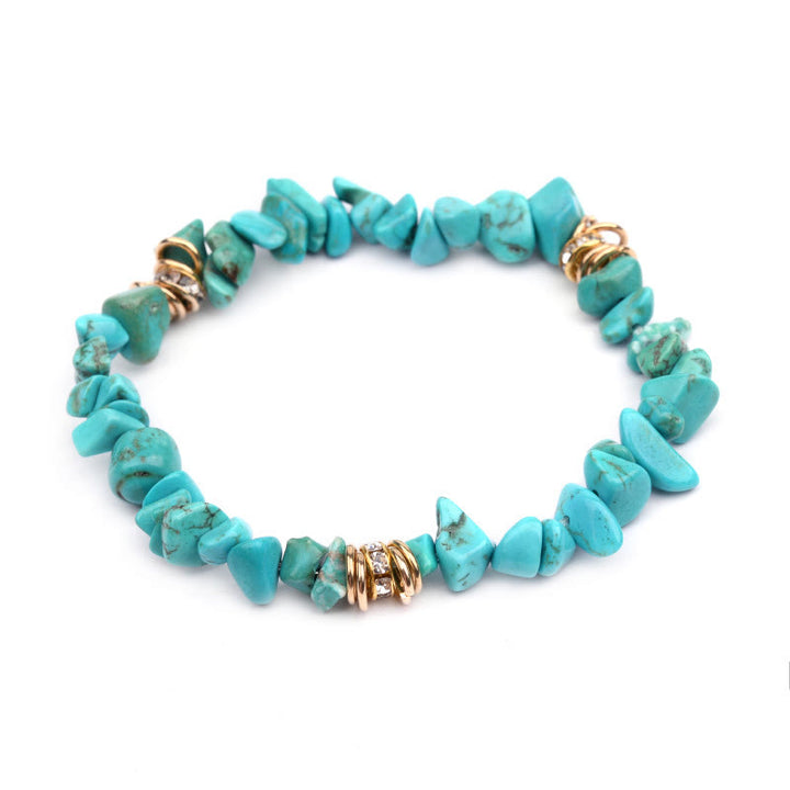 Olivenorma Irregular Stone Crystal Crushed Beads Bracelet - Turquoise - image 20