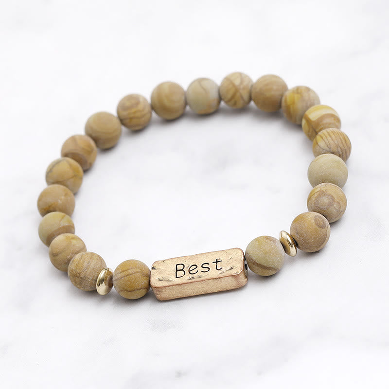 Olivenorma Natural Gemstone Best Engraving Bracelet - Picture Jasper#2 - image 4