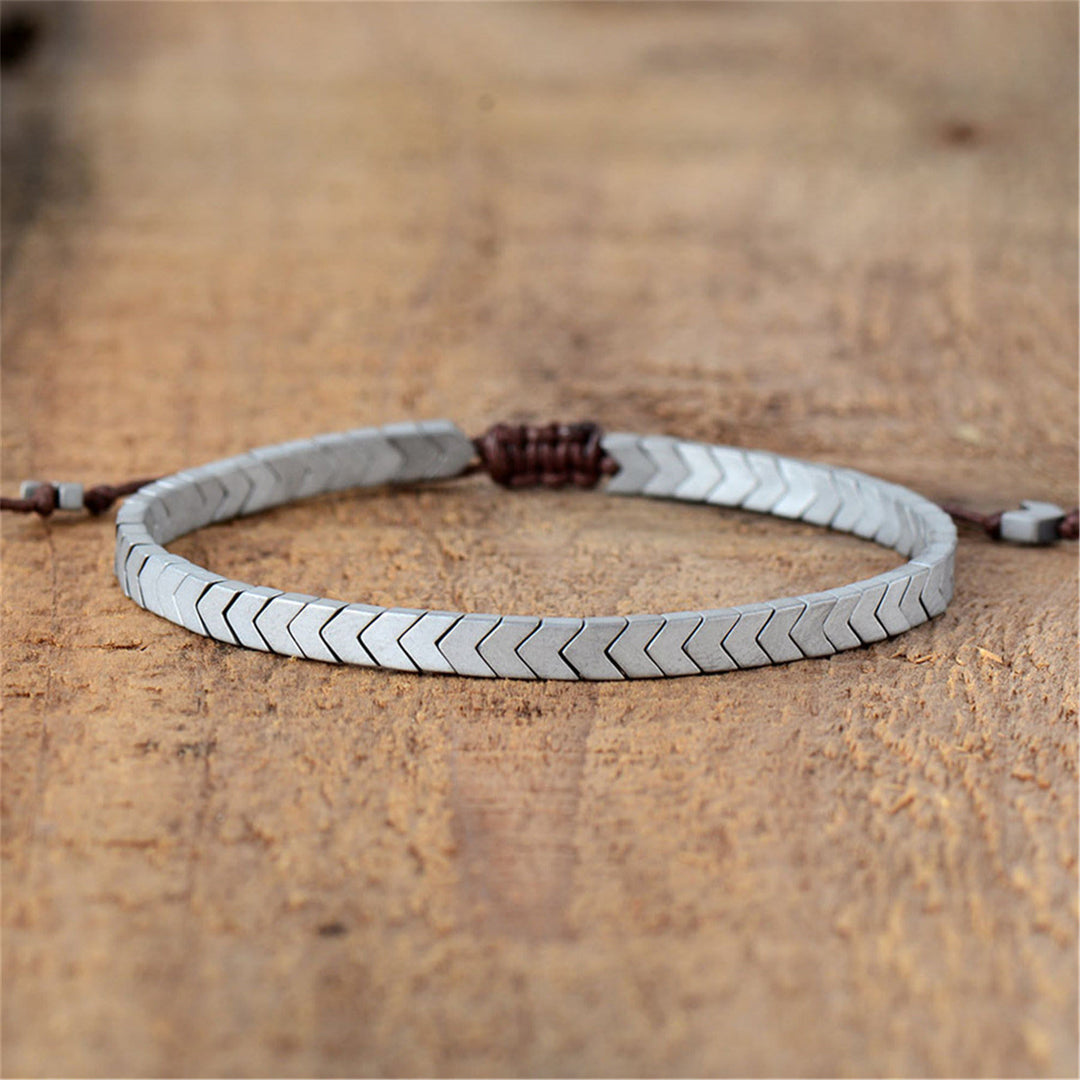 Olivenorma Adjustable Matte Hematite Arrows Bracelet - Silver - image 3