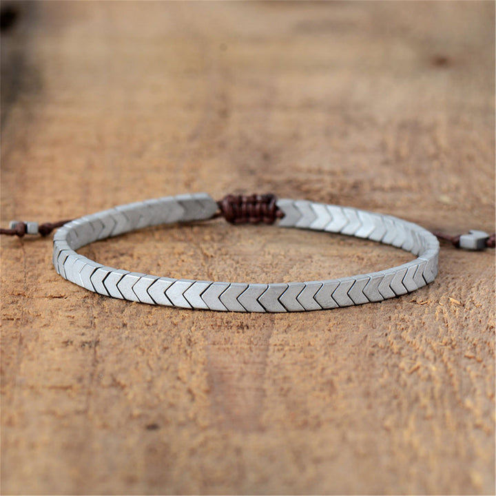 Olivenorma Adjustable Matte Hematite Arrows Bracelet - Silver - image 3