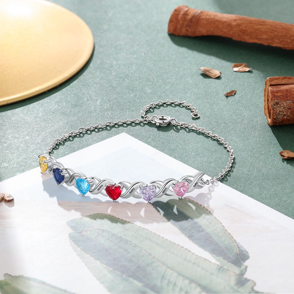 Olivenorma Custom Engraved Mothers Birthstone Bracelet - image 0