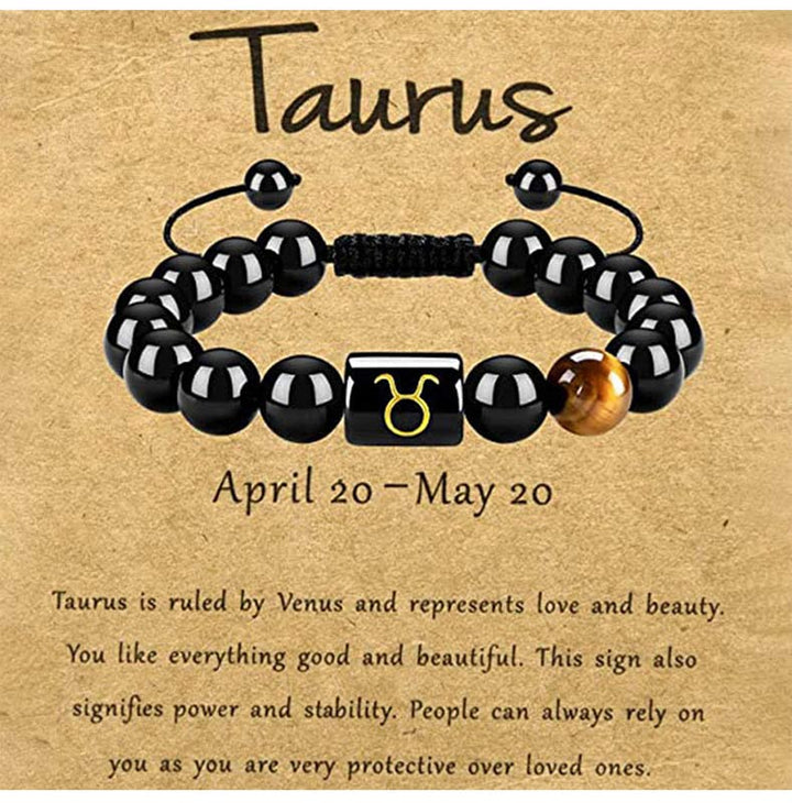 Olivenorma Tiger Eye With Obsidian Zodiac Bracelet - Taurus - image 2