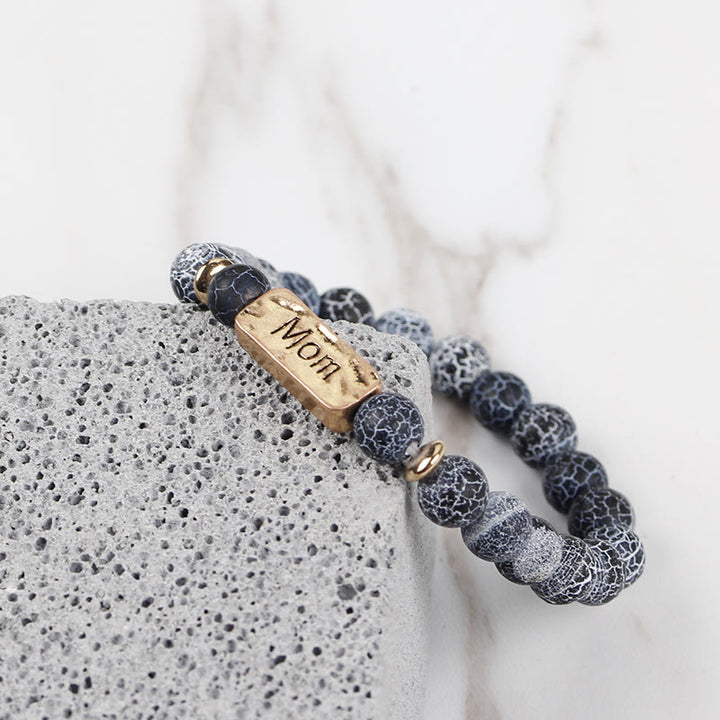 Olivenorma Natural Gemstone Mom Patience Engraving Bracelet - image 3