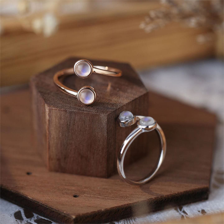 Olivenorma Moonstone S925 Open Adjustable Ring - image 0