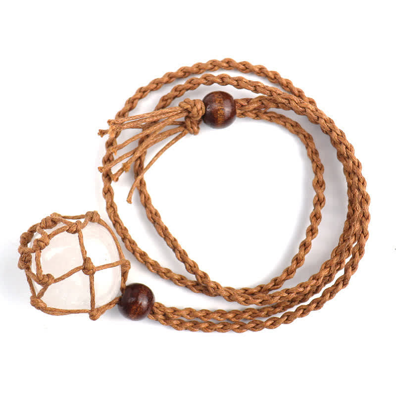 Natural Crystal Protection Necklace - Clear Crystal - image 3