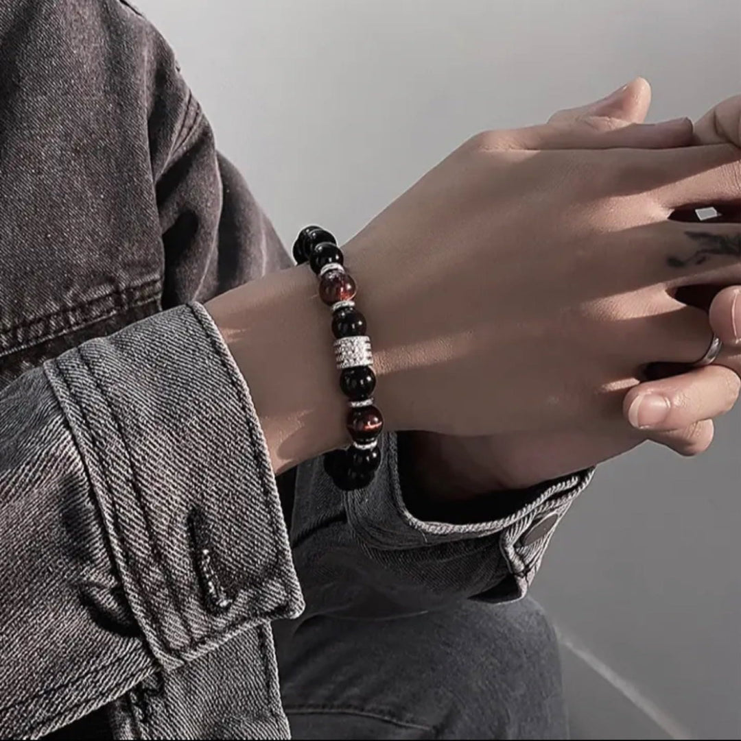 Olivenorma Red Tiger Eye Obsidian Men Bracelet - image 7