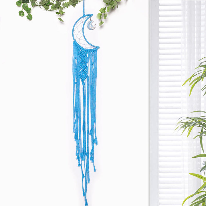 Olivenorma Crystal Tree of Life Braided Cotton Rope Dream Catcher - Aquamarine - image 10