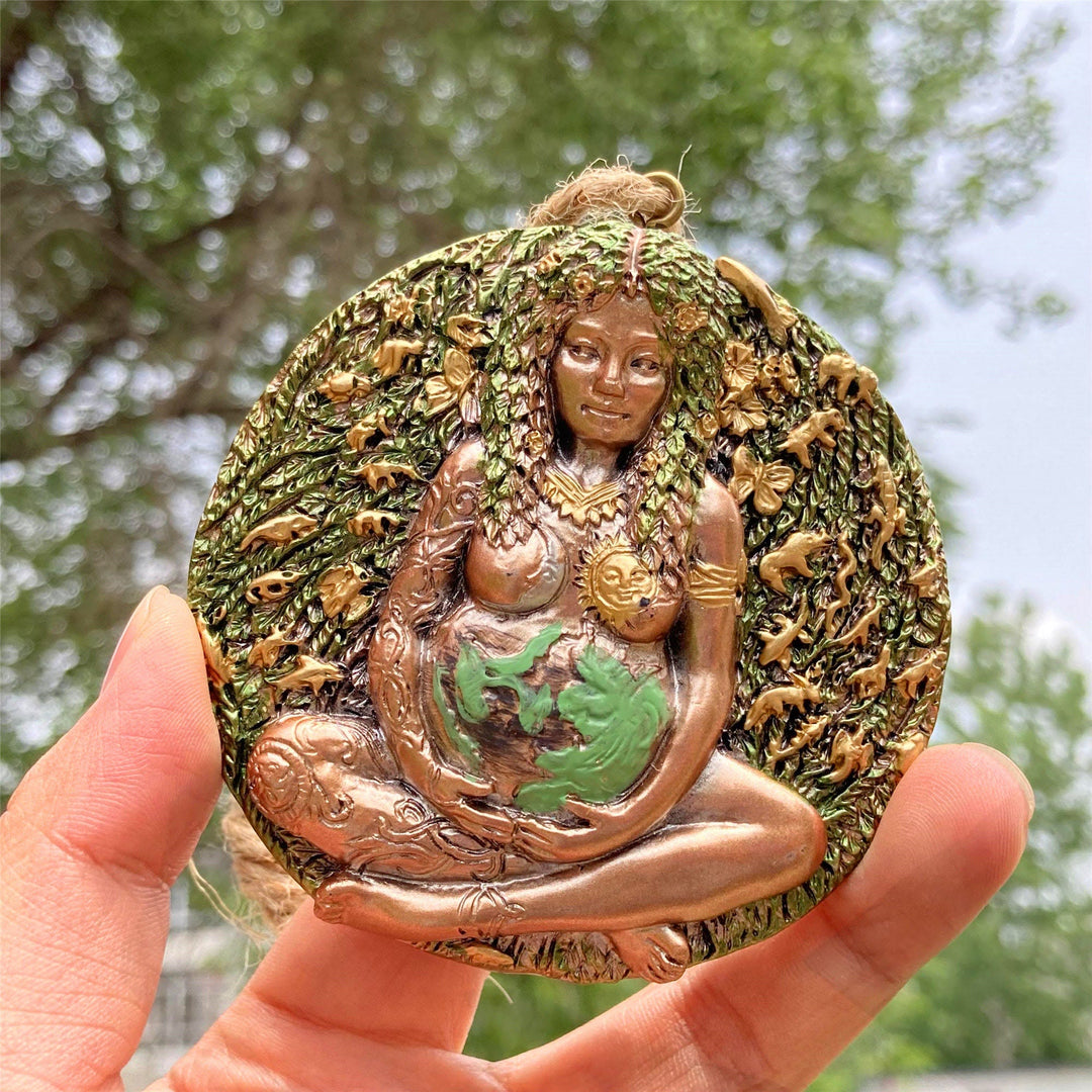 Olivenorma Statue Of Goddess Gaia Pendant Resin Decorations Wall Decor - image 4