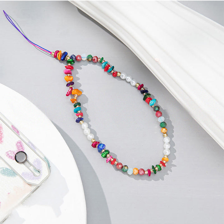 Olivenorma Colorful Gravel Pearl Color Matching Mobile Phone Strap - image 14