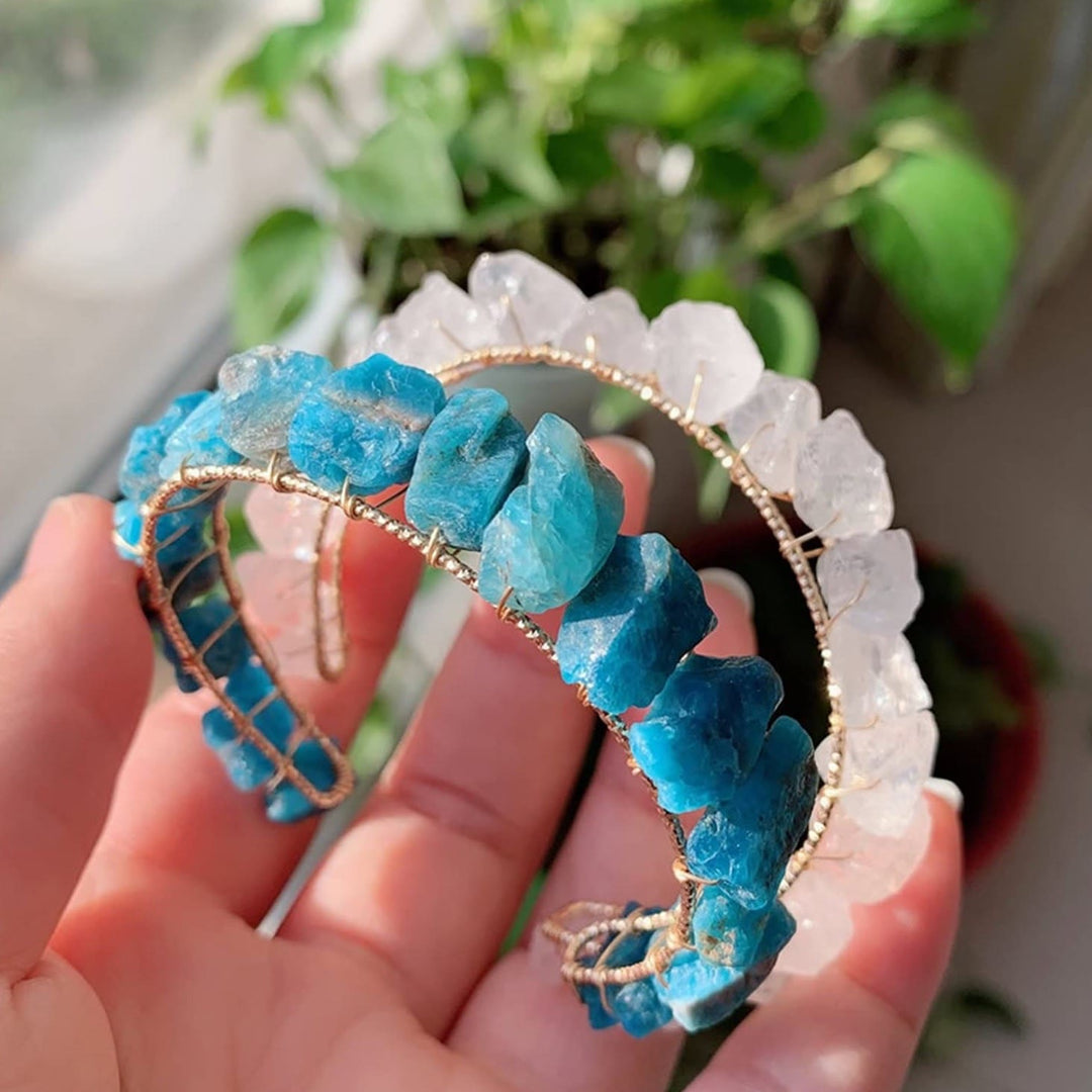 Olivenorma Natural Crystal Gravel Beads Wire Wound Bracelet - image 23