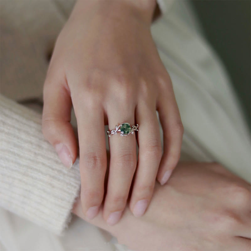 Olivenorma "Waterweed Dream" - Moss Agate Ring - image 7