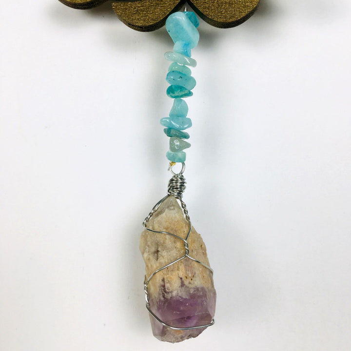 Olivenorma Rainbow Gemstone Lotus OM Moon Wall Decor - image 5