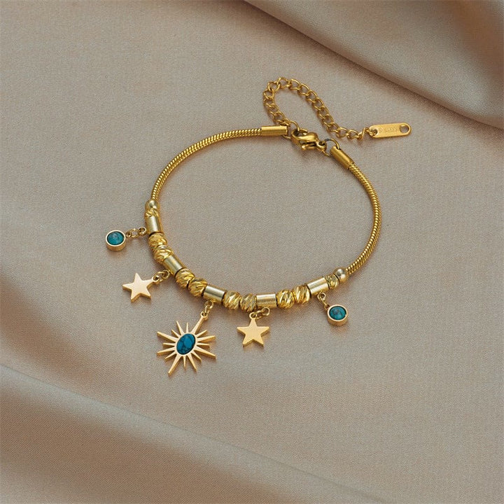 Olivenorma Gilded Turquoise Evil Eye Fantasy Wrap Bracelet Necklace - image 0
