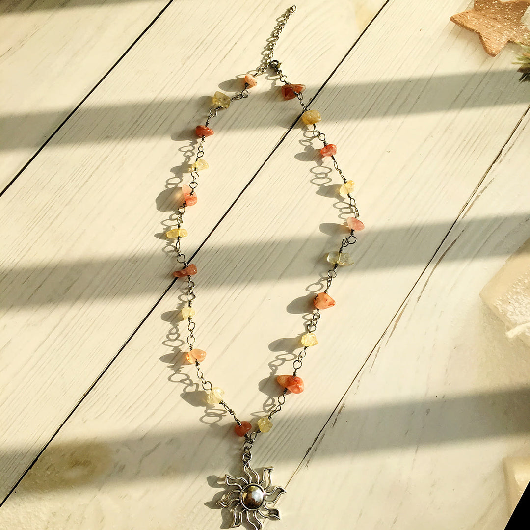 Olivenorma Crystal Color Rough Beaded Necklace - image 2