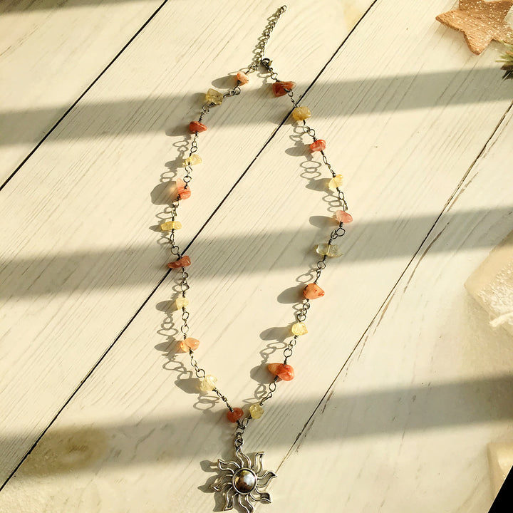 Olivenorma Crystal Color Rough Beaded Necklace - image 2