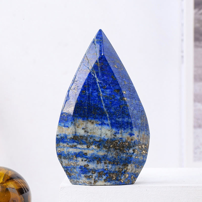 Olivenorma Natural Crystal Flame Shaped Ornaments Gemstone Decoration - Lapis Lazuli - Approx 150-200g - image 16