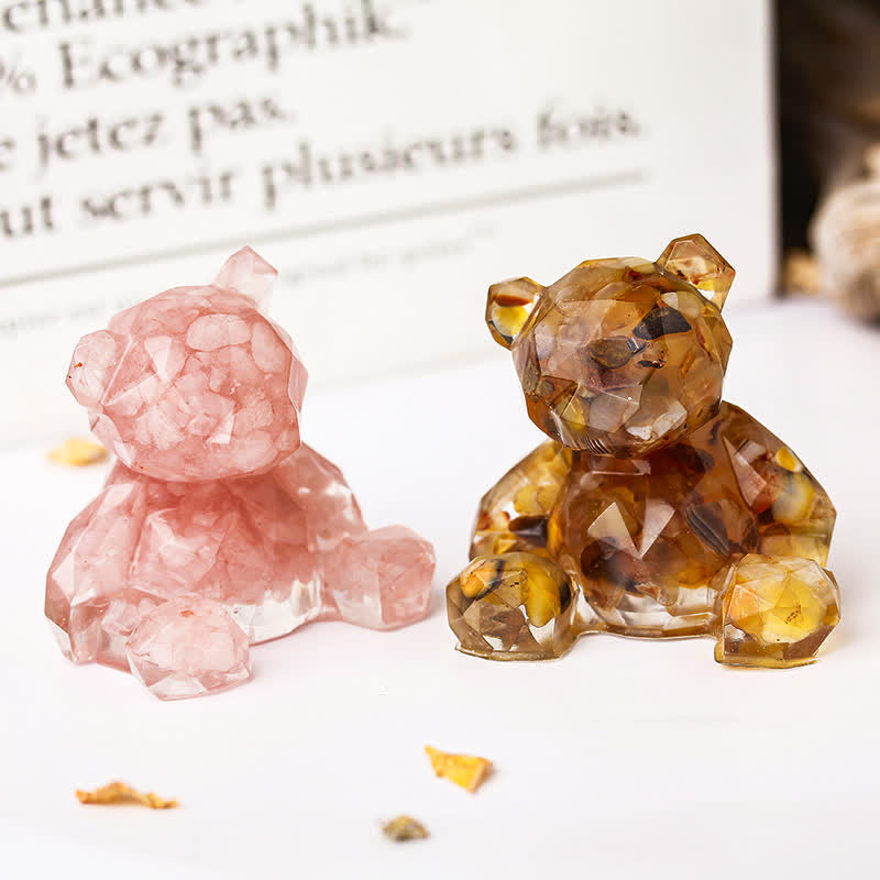 Olivenorma Mirror Sitting Bear Gemstone Decoration - image 30