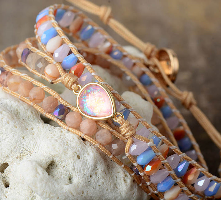 SUNSTONE & OPAL WRAP BRACELET - image 2