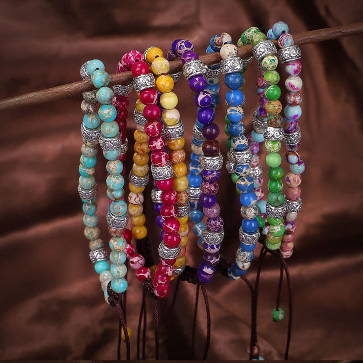 Olivenorma Natural Multicolor Imperial Stone Beaded Braided Bracelet - image 20