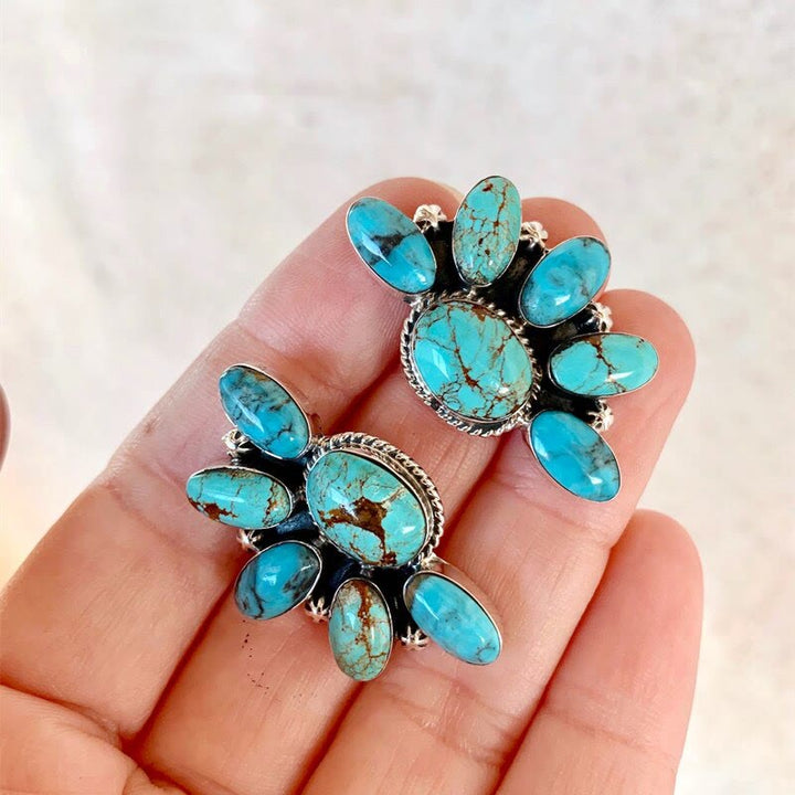 Olivenorma Vintage Bohemia Style Natural Stones Turquoise Earrings - image 2